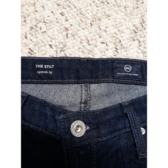 28r AG Adriana Goldsmith The Stlit Cigarette Leg Dark Wash With Stretch - Picture 7 of 8